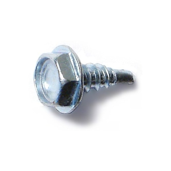 Midwest Fastener Self-Drilling Screw, #6 x 3/8 in, Zinc Plated Steel Flange Hex Head External Hex Drive, 60 PK 36001 - main